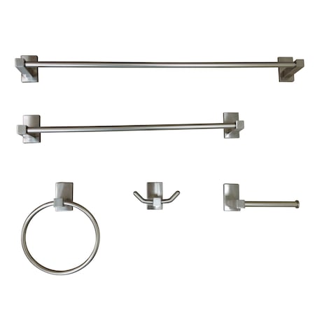 5-Piece Bathroom Accessory Set, Brushed Nickel